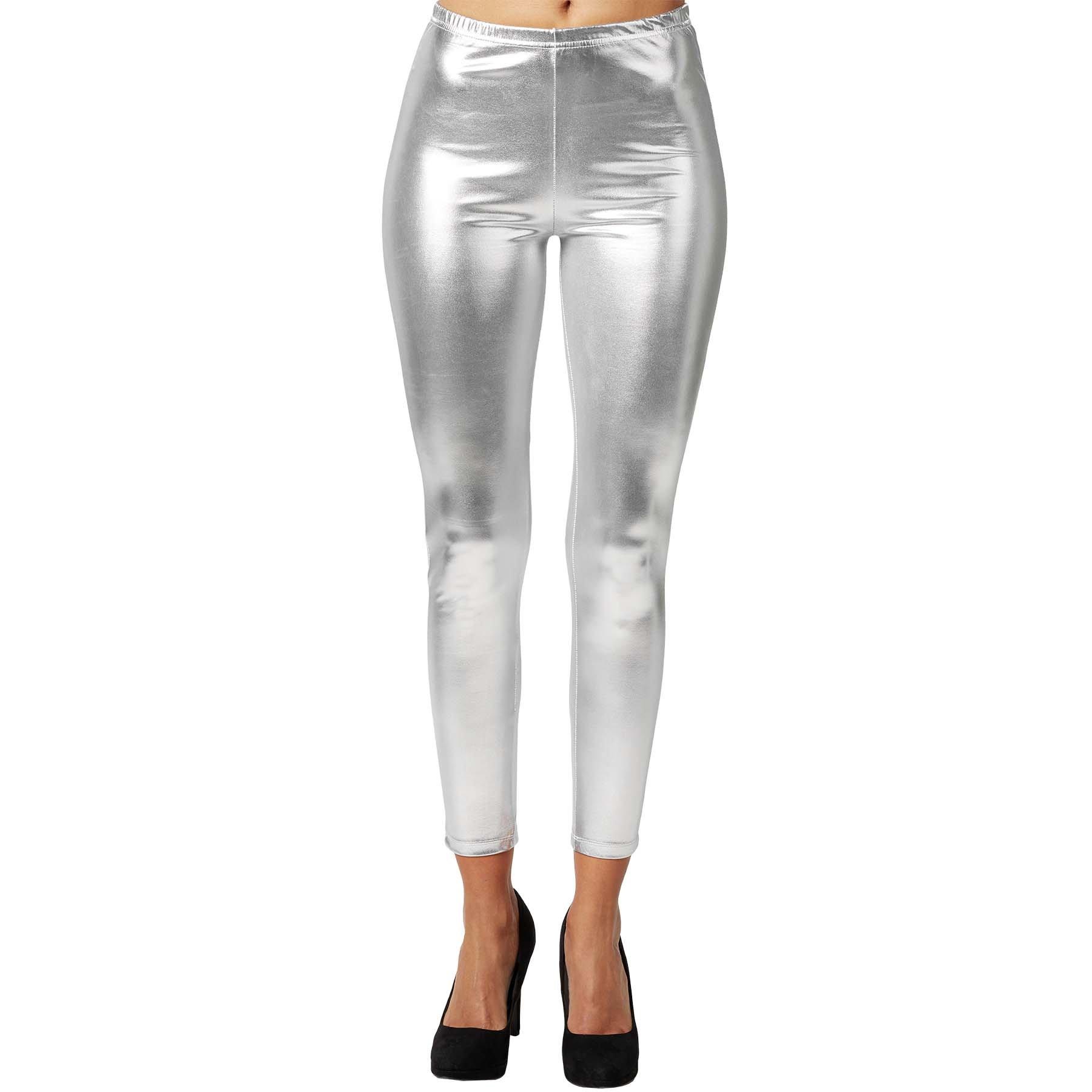 Metallic-leggings Damen Silber L von Tectake