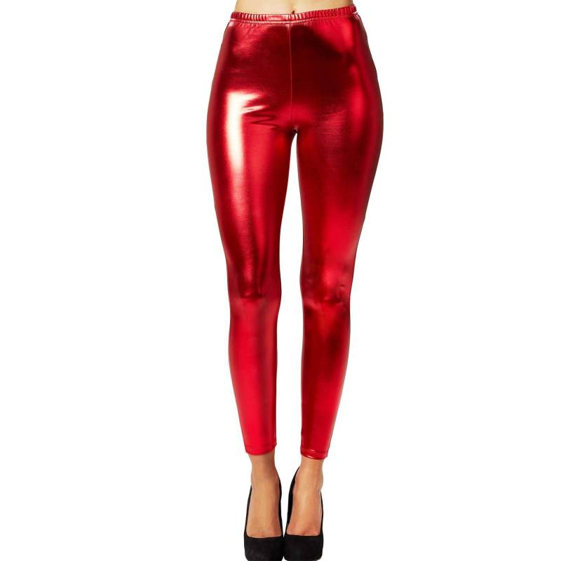 Tectake - Metallic-Leggings, für Damen, Rot, Größe L von Tectake