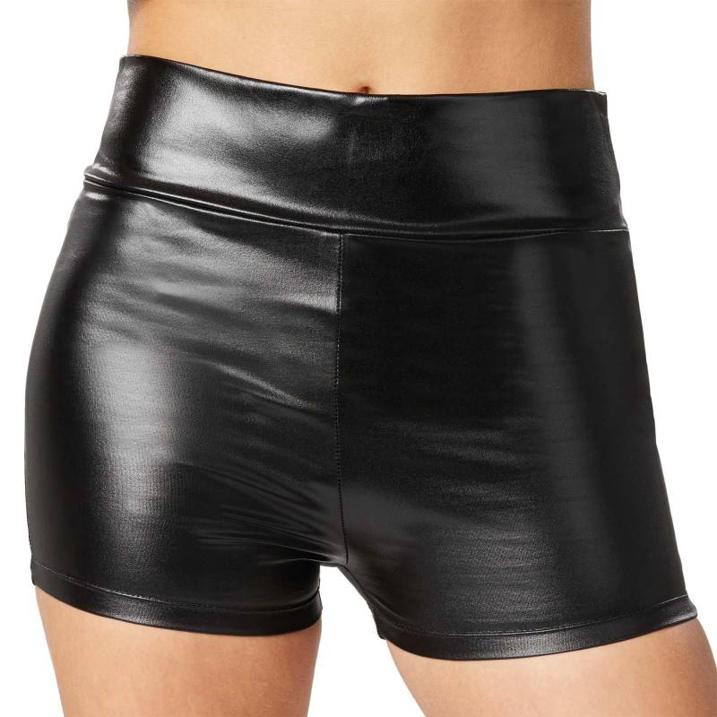 Tectake - Metallic-hotpants, für Damen, Schwarz, Größe L von Tectake