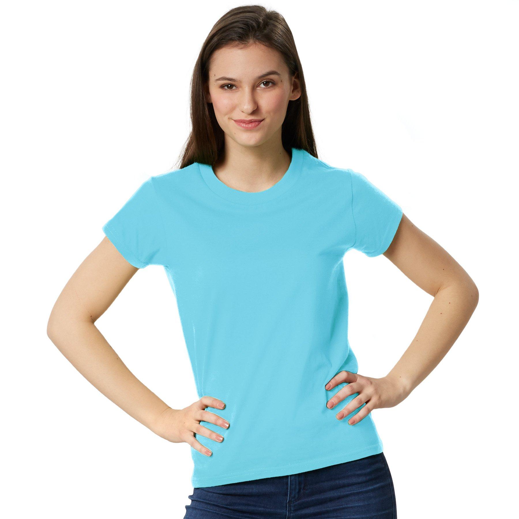 T-shirt Frauen Damen Hellblau L von Tectake