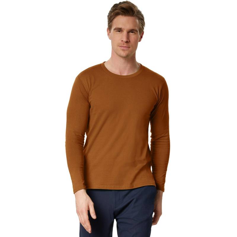 Langarm-shirt Männer Herren Braun L von Tectake