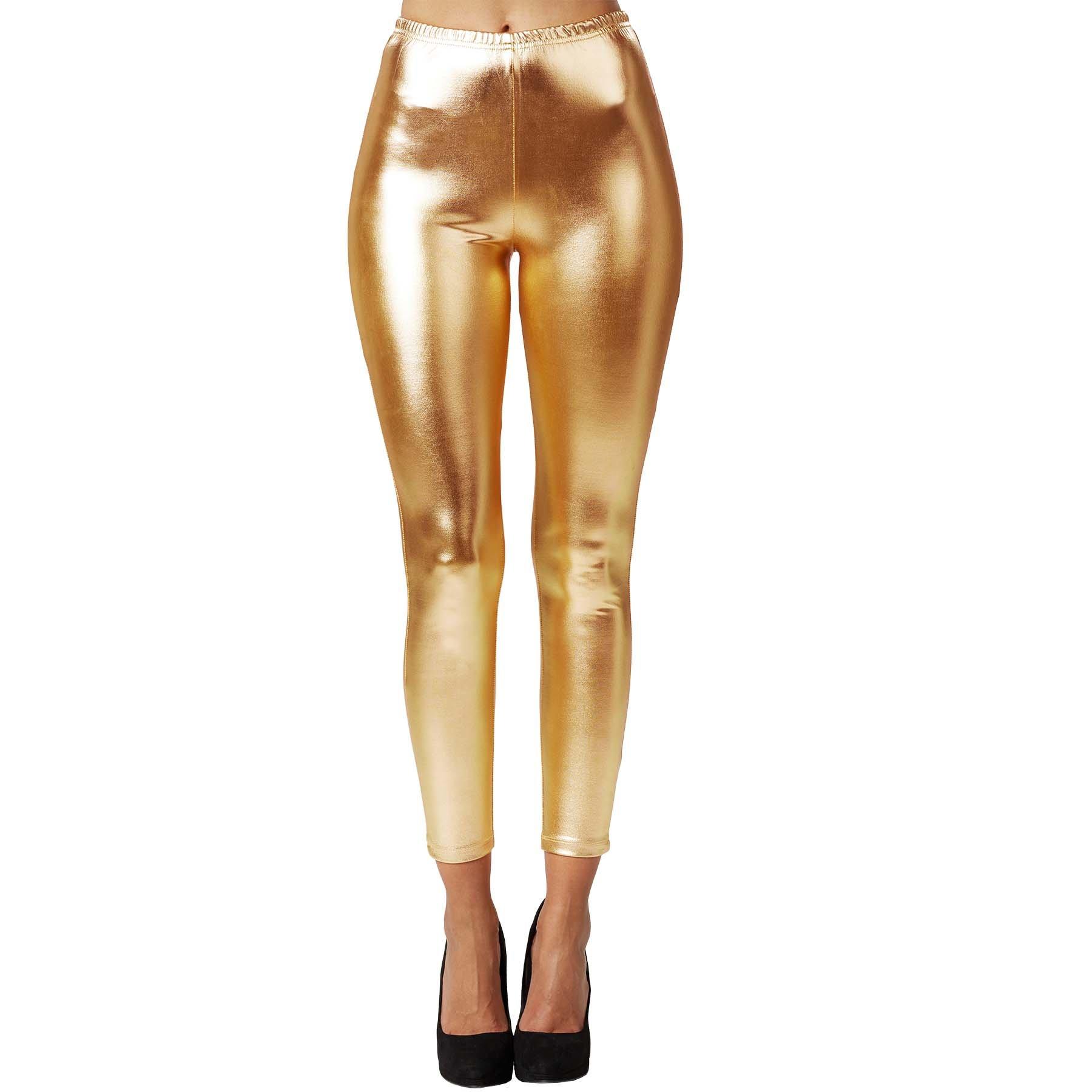 Metallic-leggings Damen Gold L von Tectake