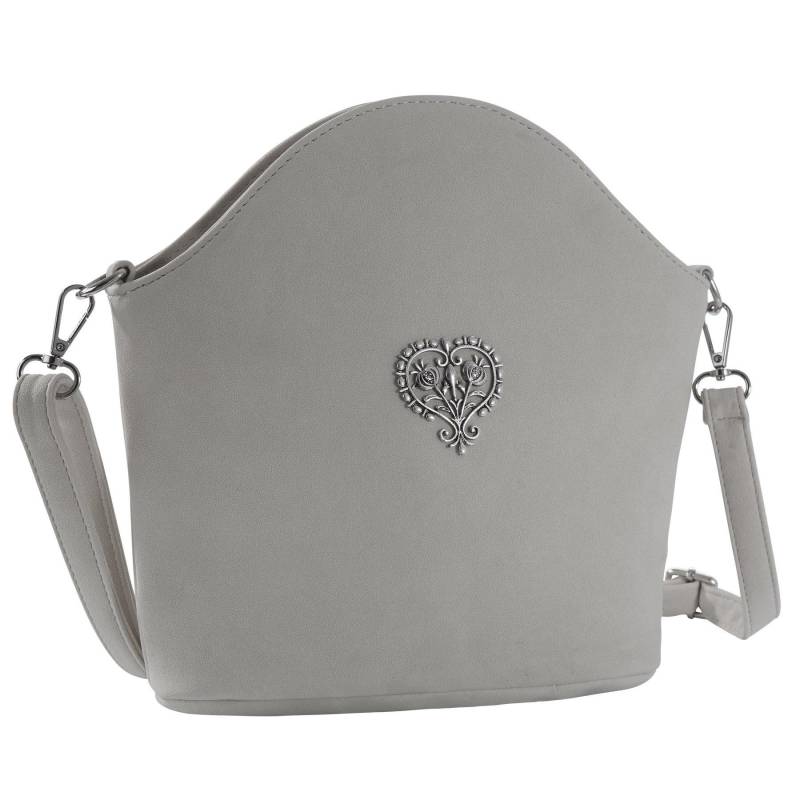 Tectake - Handtasche Blütenherz, für Damen, Grau, Größe M von Tectake