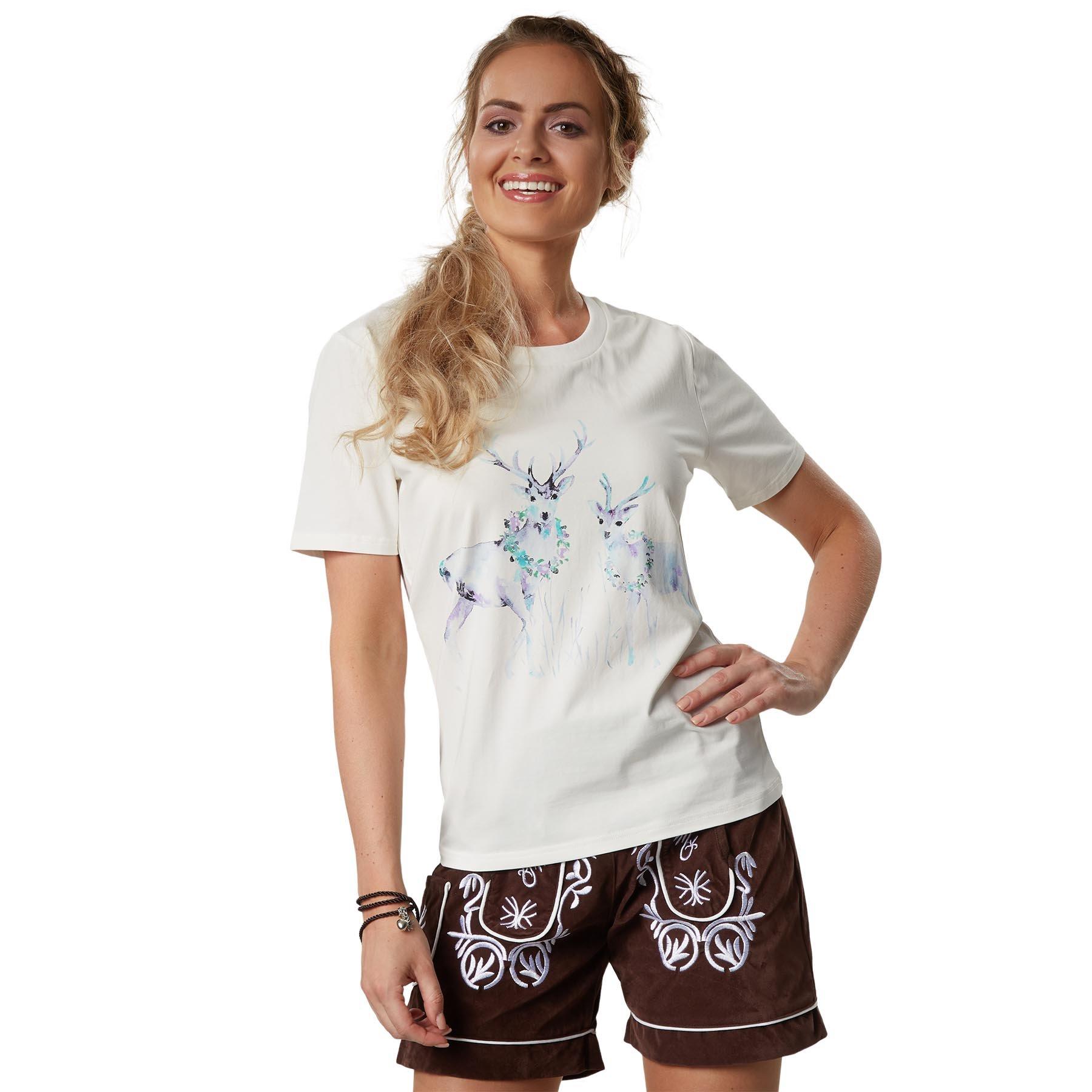 T-shirt Wildwechsel Damen Weiss S von Tectake