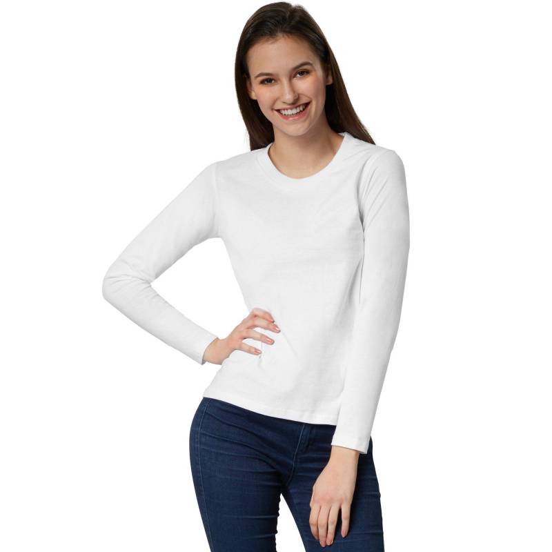 Langarm-shirt Frauen Damen Weiss S von Tectake