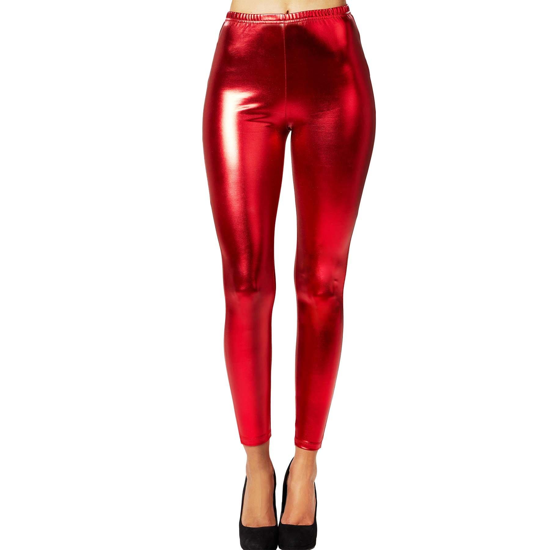 Metallic-leggings Damen Rot S von Tectake