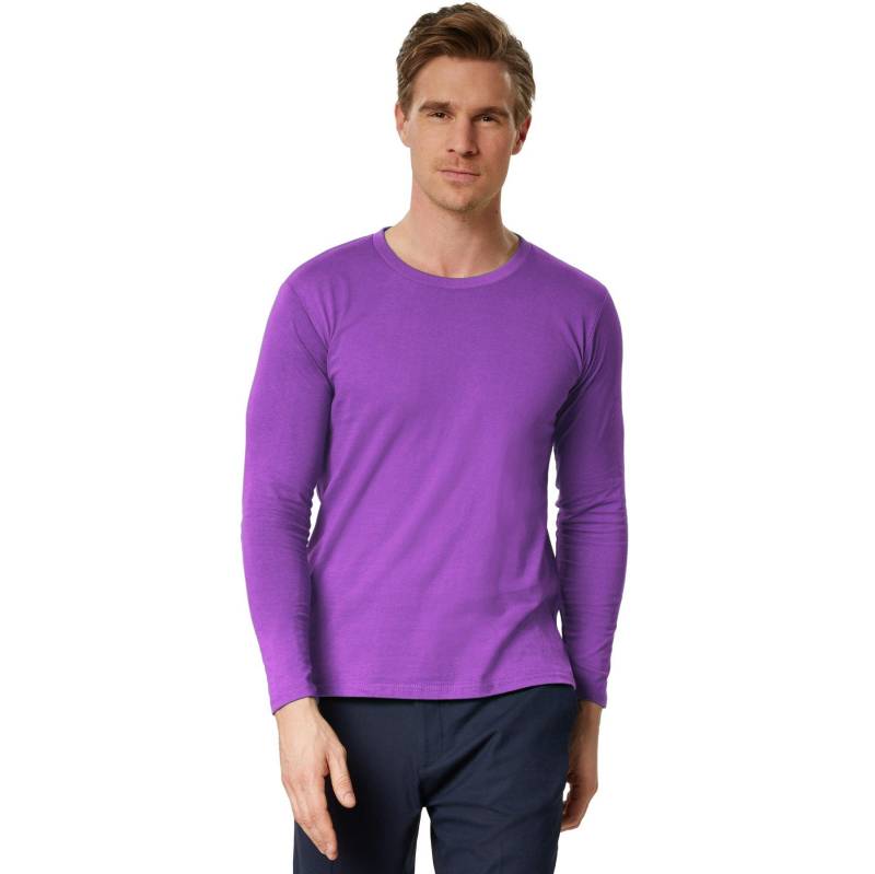 Langarm-shirt Männer Herren Lila XL von Tectake