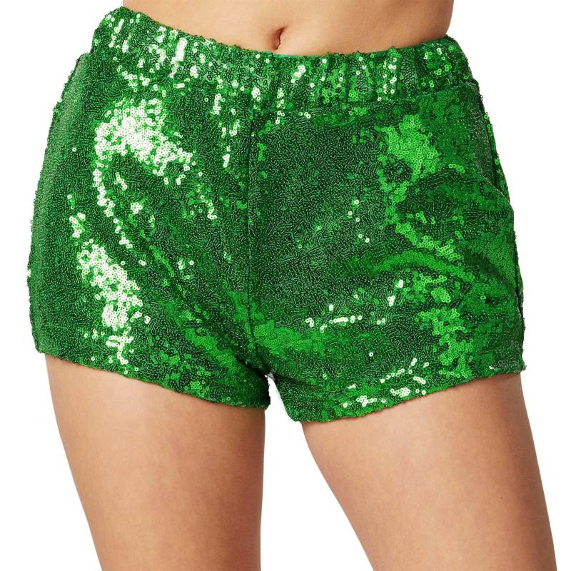 Tectake - Pailletten-Shorts, für Damen, Grün, Größe XXL von Tectake