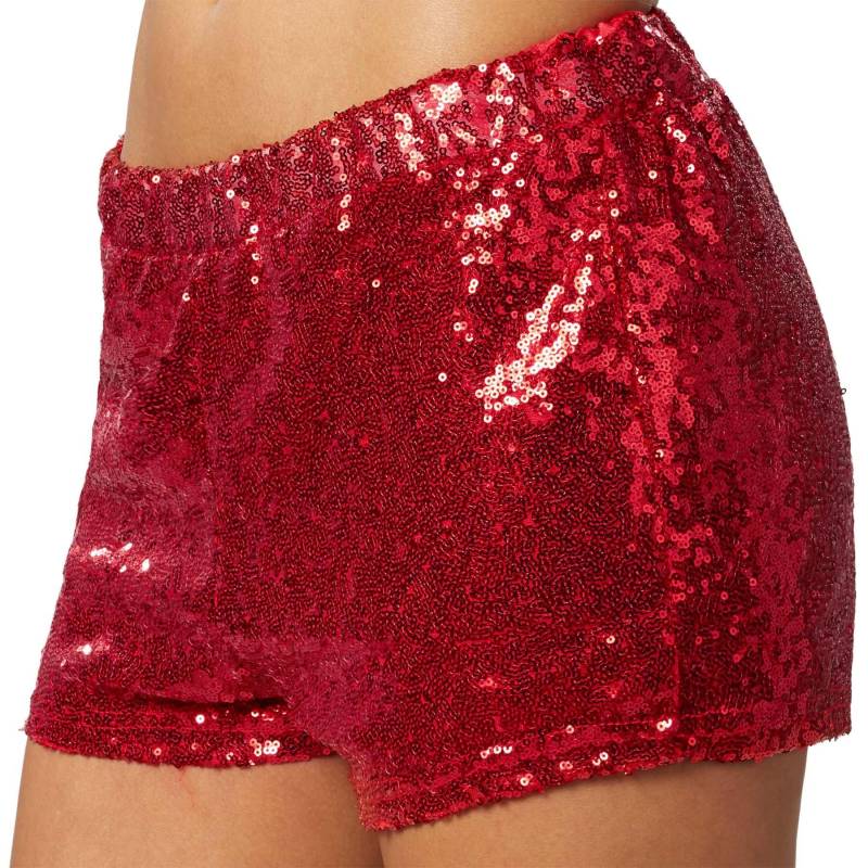 Tectake - Pailletten-Shorts, für Damen, Rot, Größe XXL von Tectake