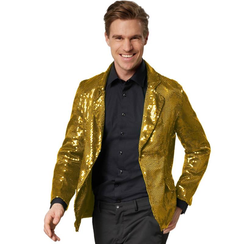 Pailletten-jackett Herren Gold XL von Tectake