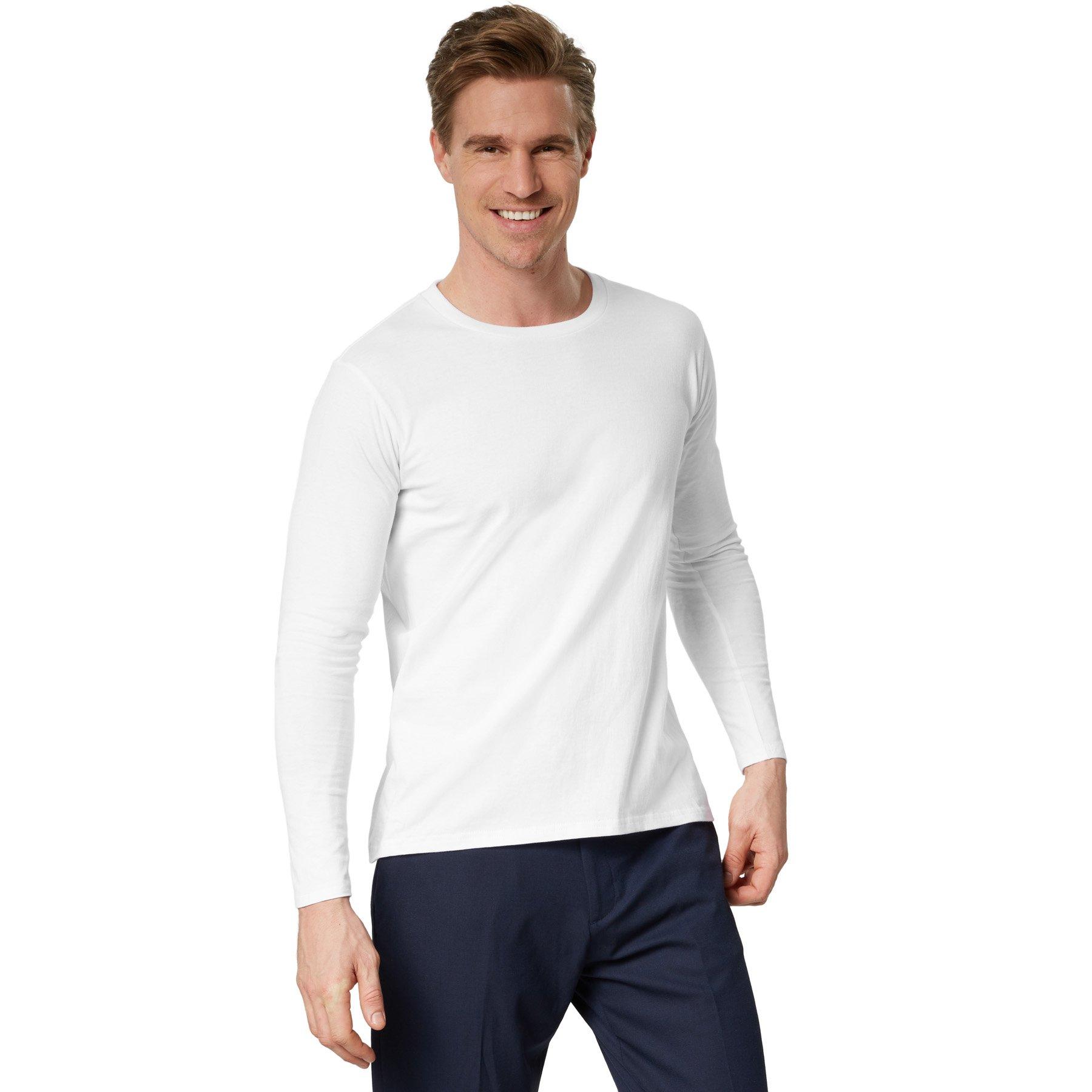 Langarm-shirt Männer Herren Weiss XL von Tectake