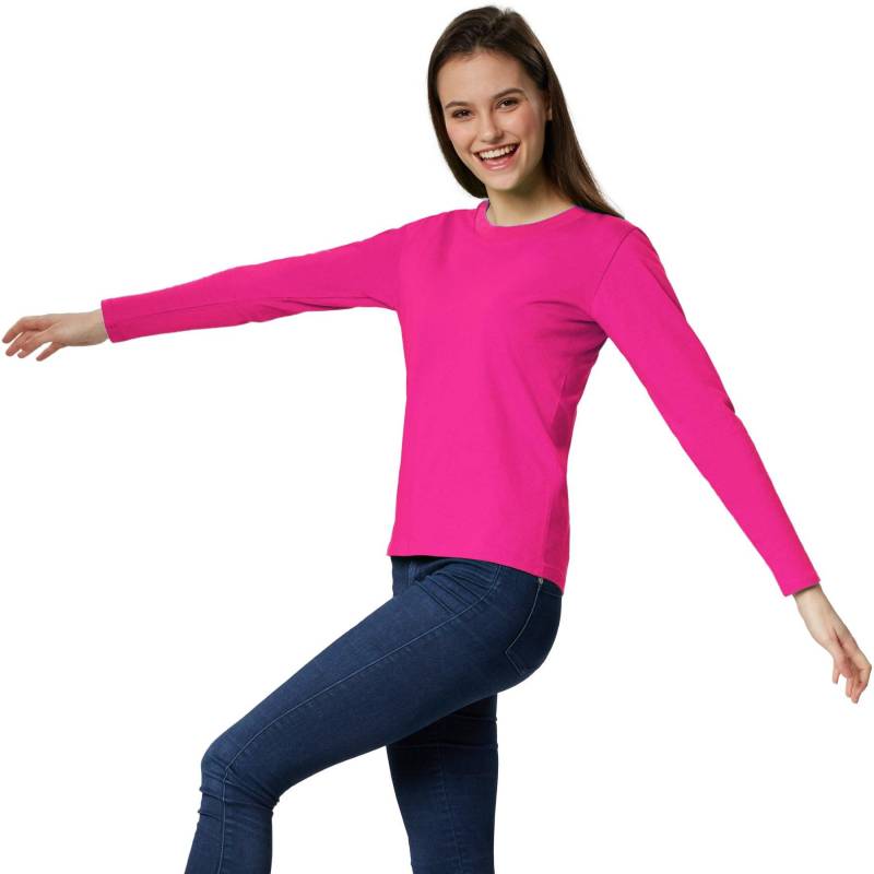 Langarm-shirt Frauen Damen Pink L von Tectake