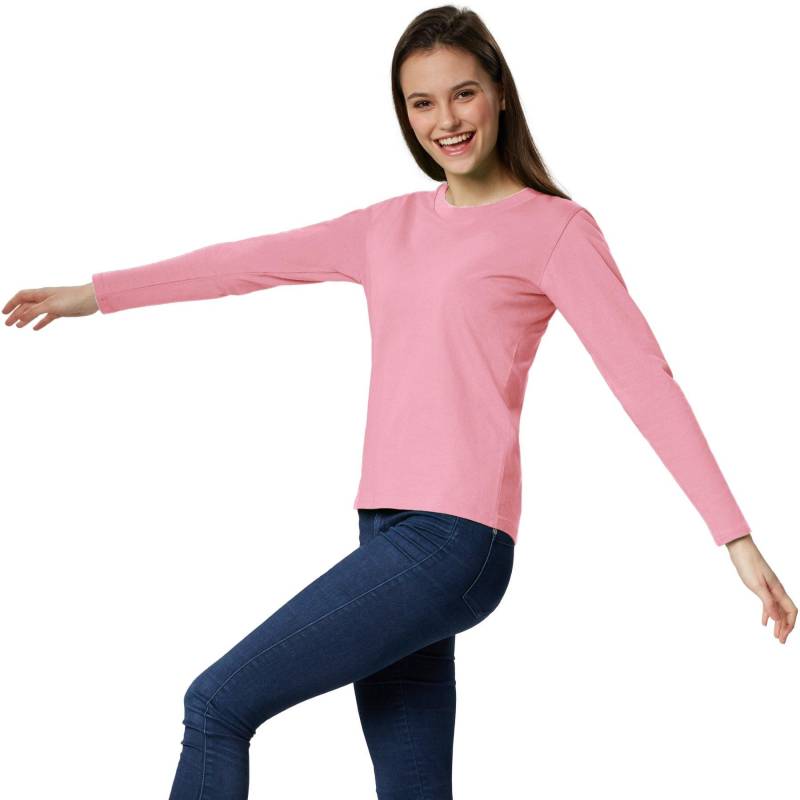 Langarm-shirt Frauen Damen Rosa S von Tectake