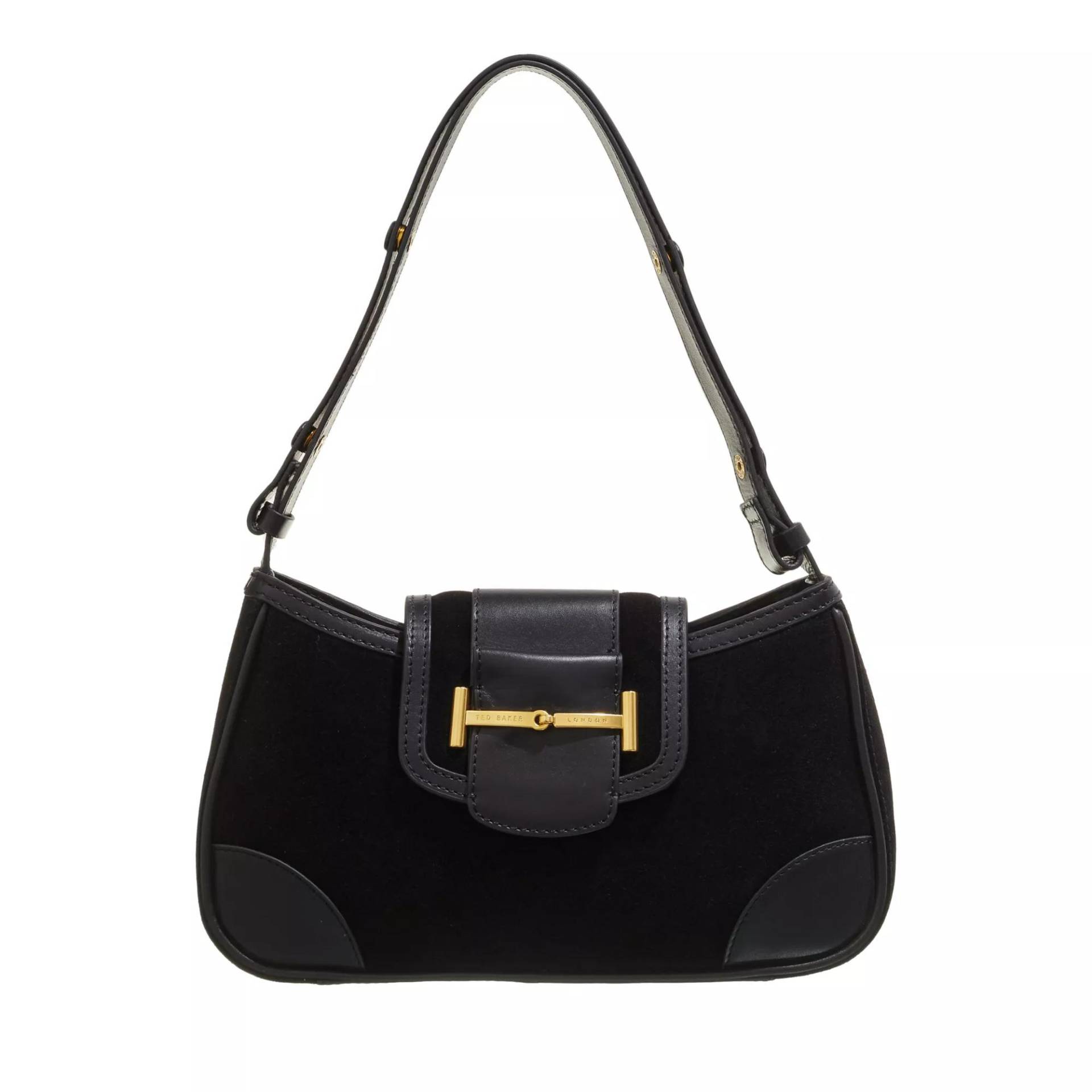 Ted Baker Schultertasche - Edalani Suede Equestrian Shoulder Bag - Gr. unisize - in Schwarz - für Damen von Ted Baker