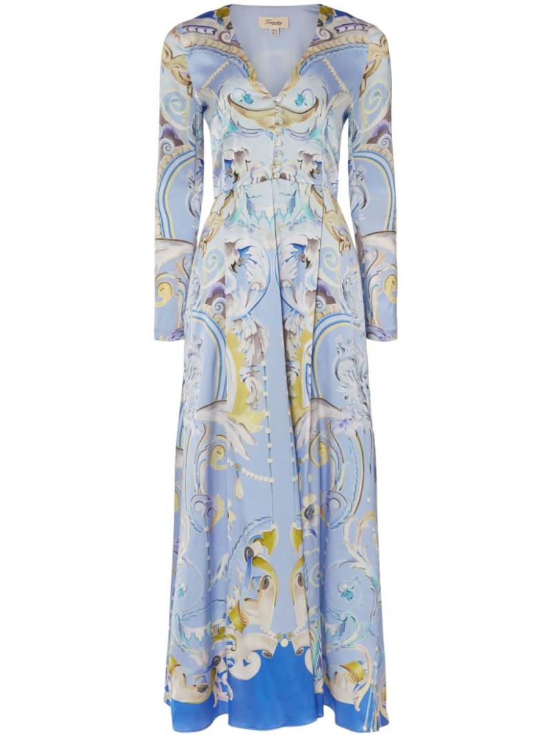 Temperley London Carline-print coat - Blue von Temperley London