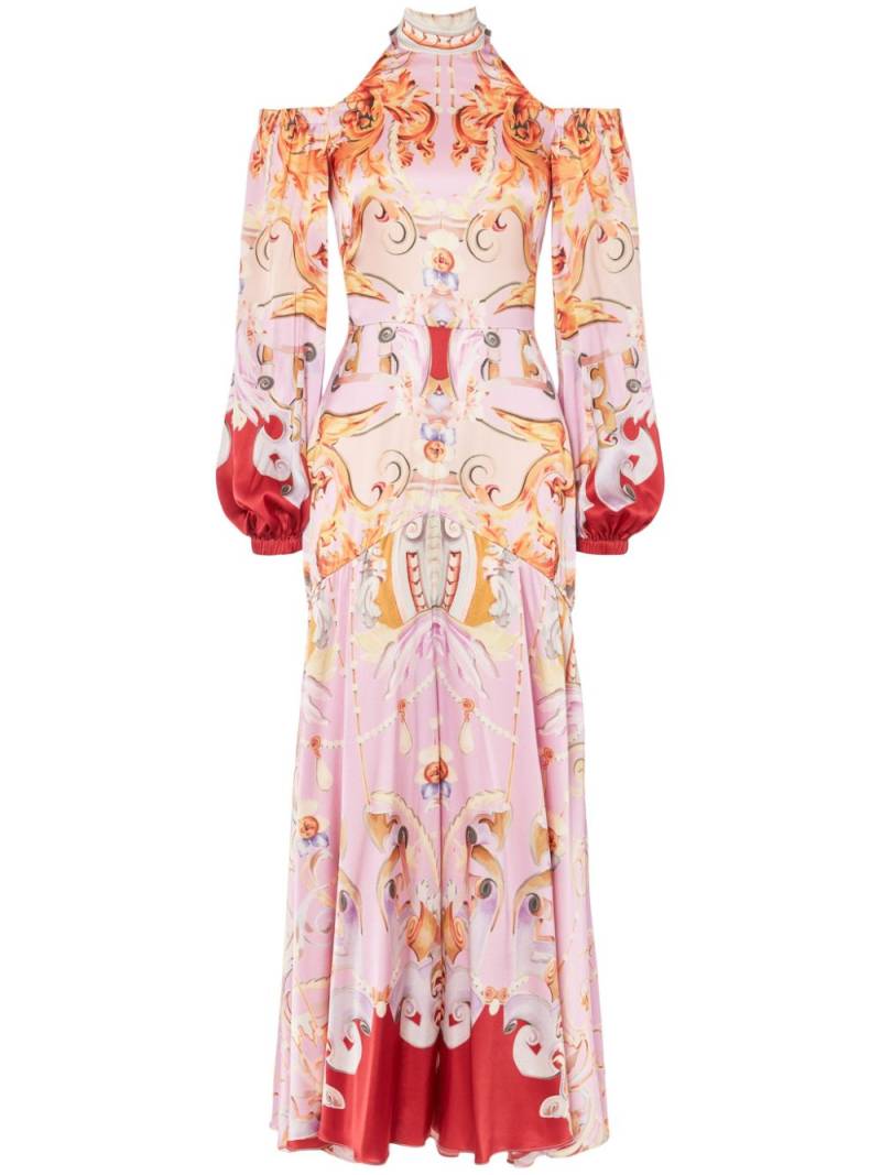 Temperley London Carline-print cold shoulder dress - Pink von Temperley London