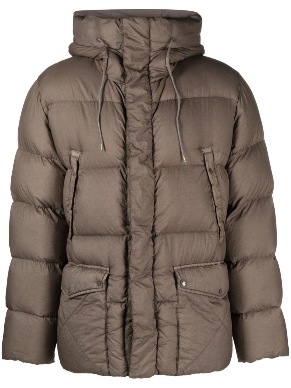 Ten C Grays Peak hooded down jacket - Brown von Ten C