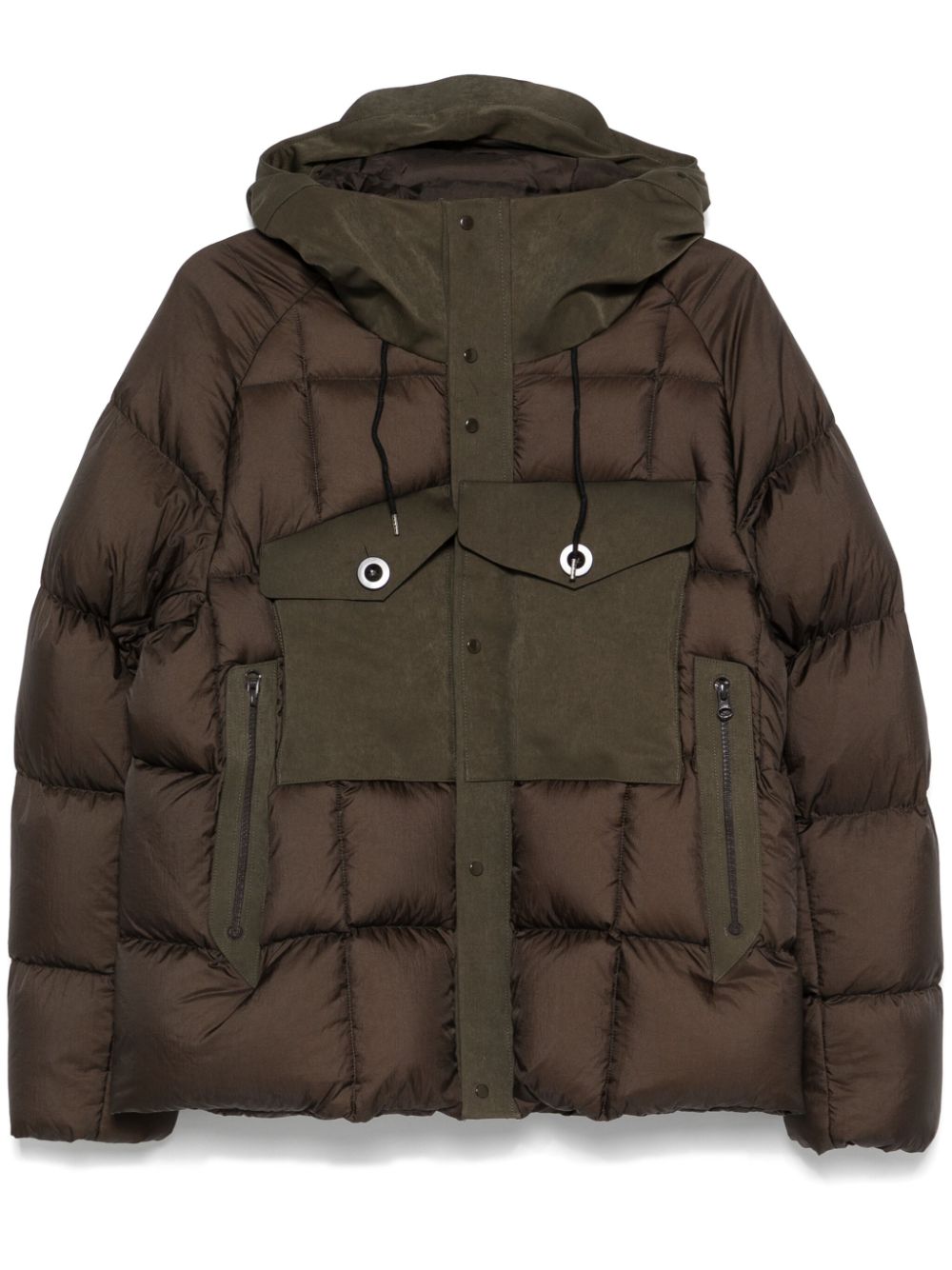 Ten C Tanker Combo puffer jacket - Green von Ten C