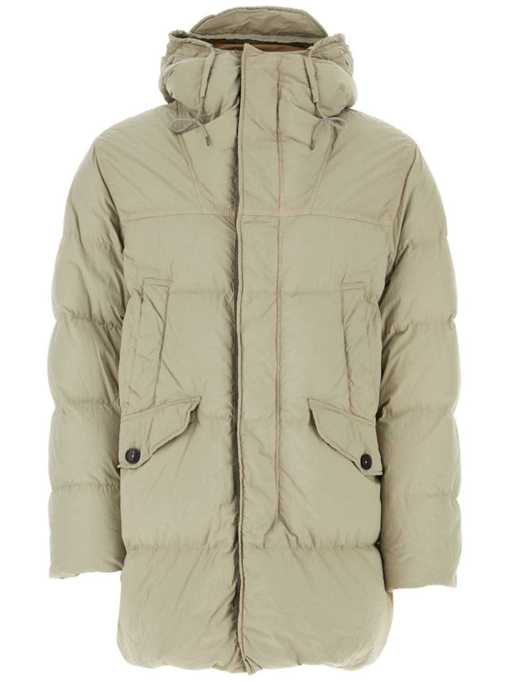 Ten C drawstring-hood down coat - Neutrals von Ten C