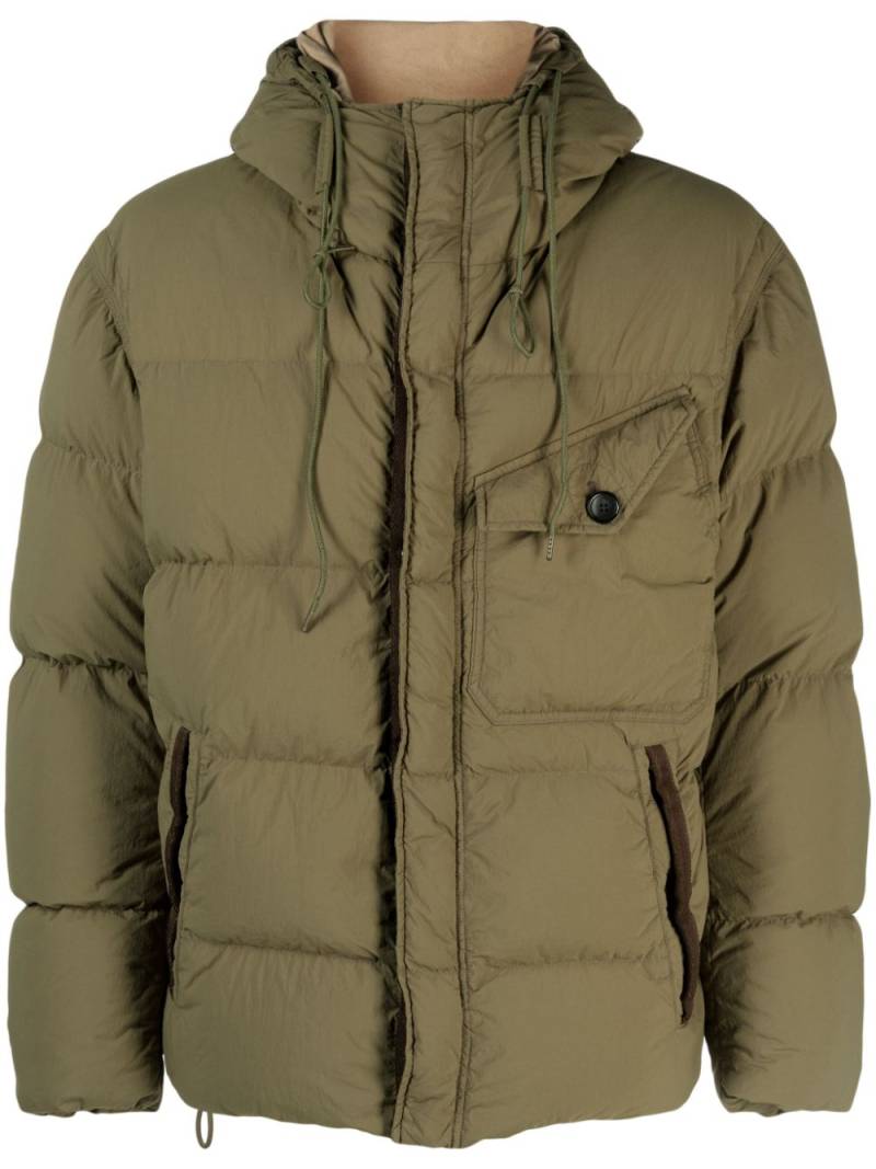 Ten C hooded duck-down jacket - Green von Ten C