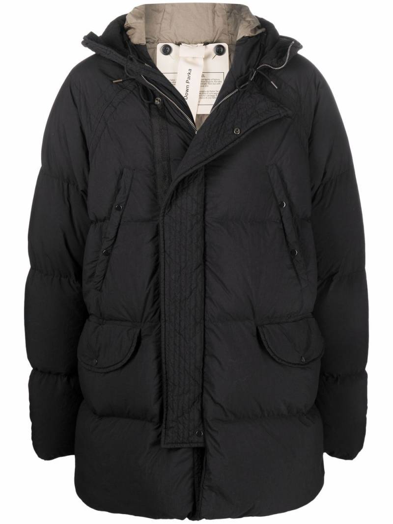 Ten C hooded padded coat - Black von Ten C