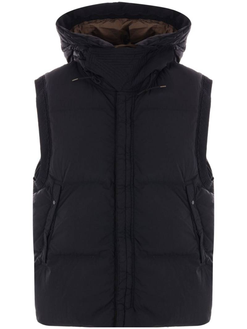 Ten C hooded padded gilet - Black von Ten C