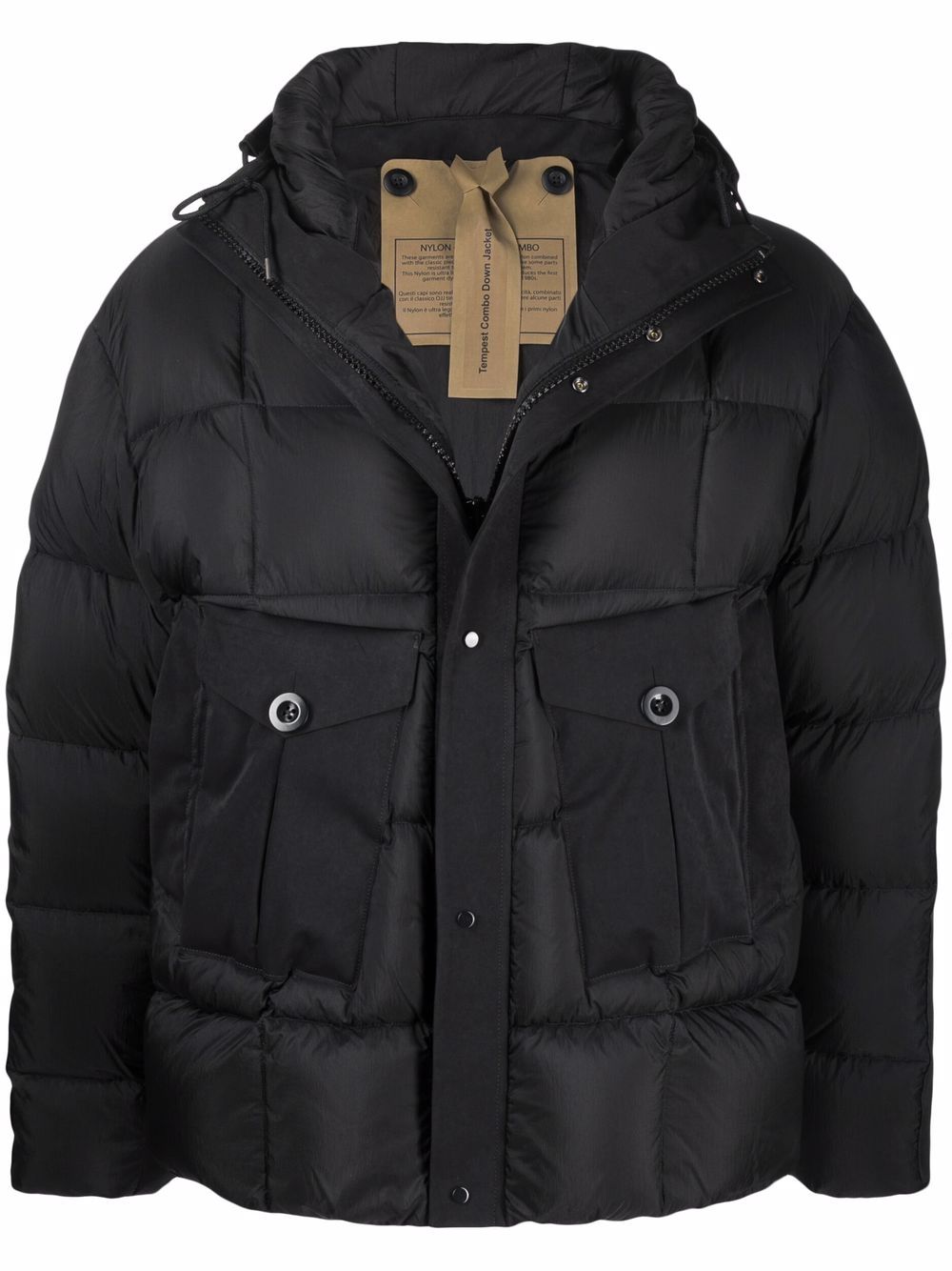 Ten C hooded padded jacket - Black von Ten C