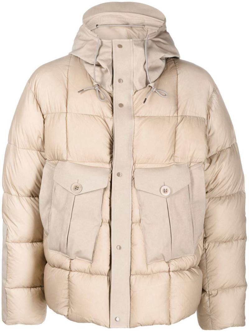 Ten C hooded padded jacket - Neutrals von Ten C