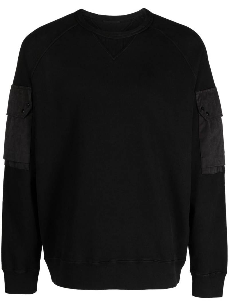 Ten C logo-patch cotton jumper - Black von Ten C