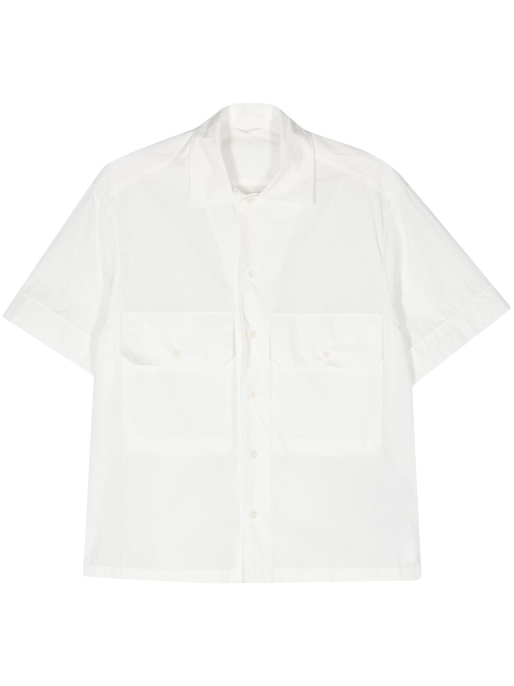 Ten C logo-patch cotton shirt - White von Ten C