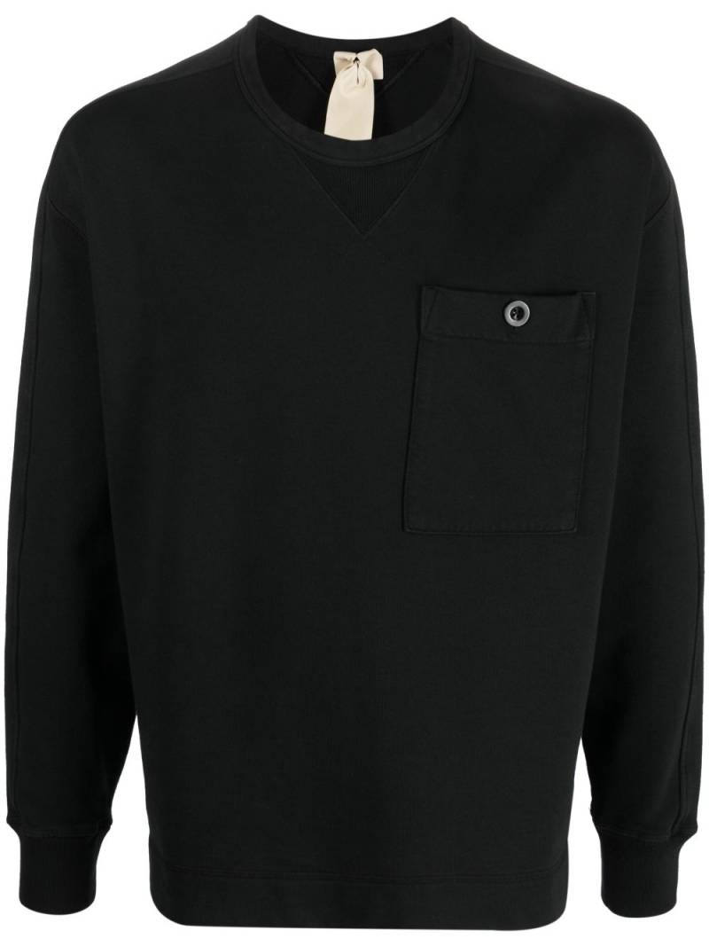 Ten C logo-patch cotton sweatshirt - Black von Ten C