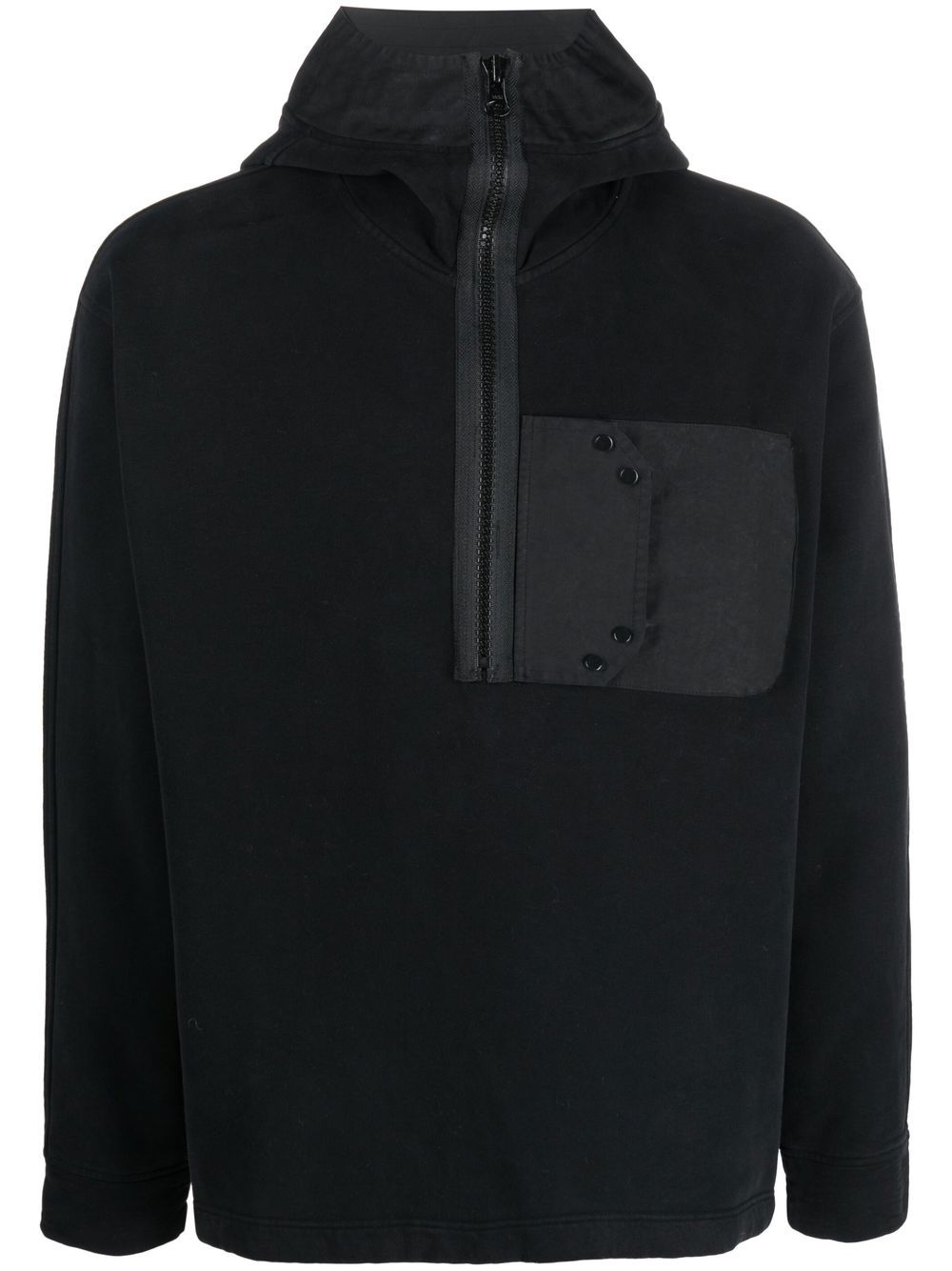 Ten C long-sleeve cotton hoodie - Black von Ten C
