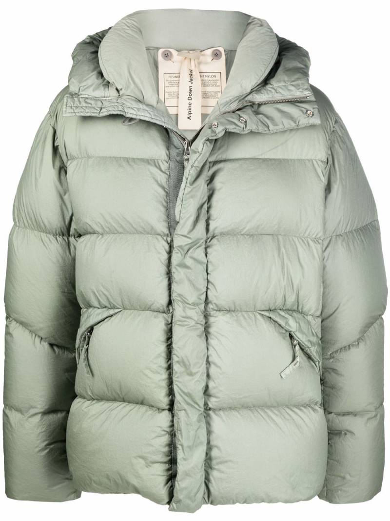 Ten C mid-layered hooded down jacket - Green von Ten C