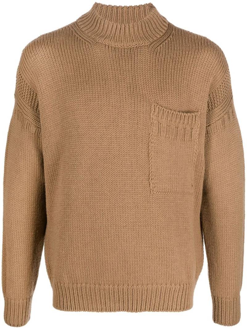 Ten C mock-neck knitted jumper - Neutrals von Ten C