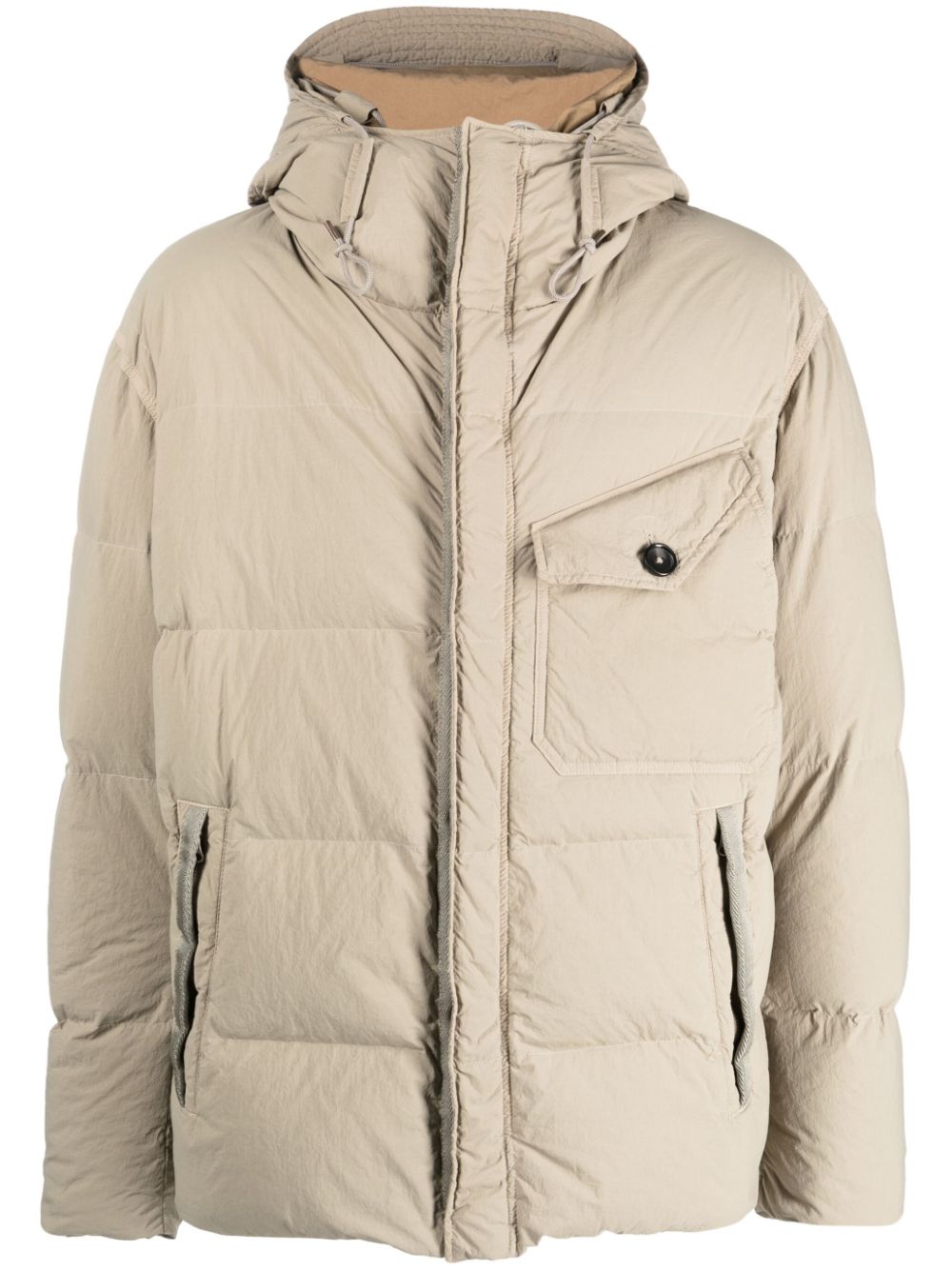 Ten C padded drawstring-hooded jacket - Neutrals von Ten C