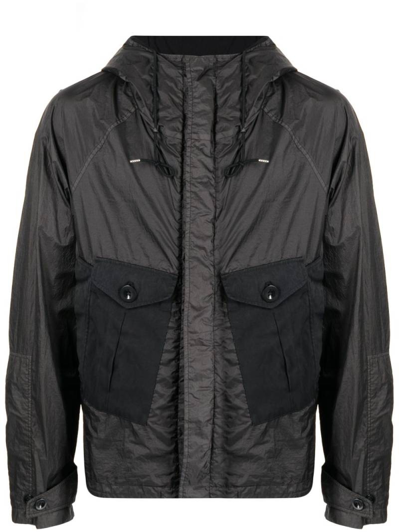 Ten C panelled lightweight hooded jacket - Black von Ten C