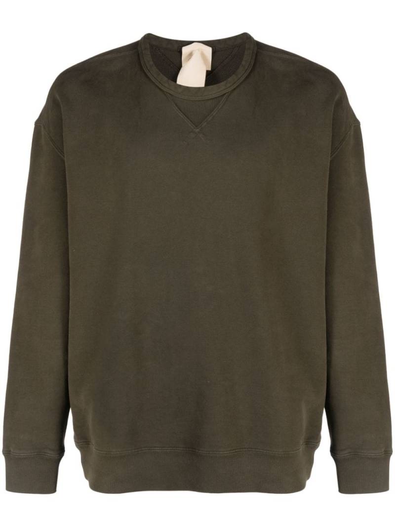 Ten C patch-detail cotton sweatshirt - Green von Ten C