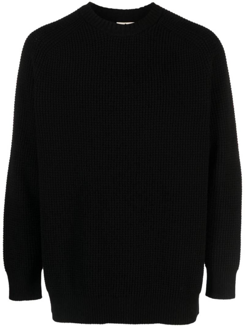 Ten C waffle-knit wool jumper - Black von Ten C