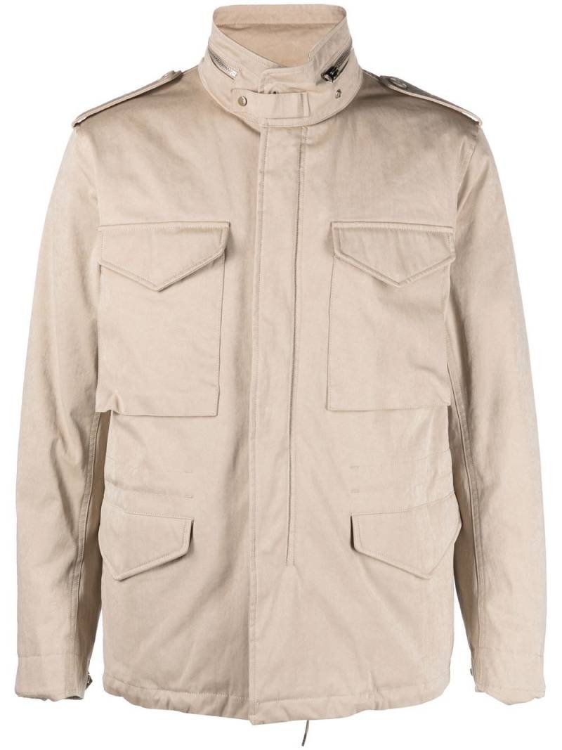 Ten C zipped-up cargo-pocket jacket - Neutrals von Ten C