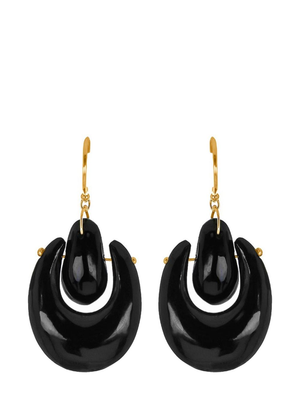 Ten Thousand Things 18kt yellow gold Small O'Keeffe onyx earrings von Ten Thousand Things