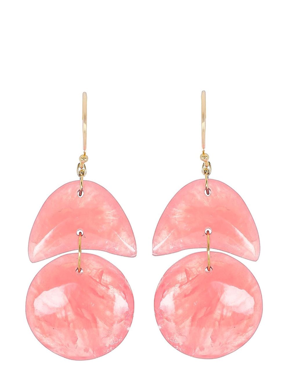 Ten Thousand Things 18kt yellow gold Tiny Arp rhodochrosite earrings von Ten Thousand Things