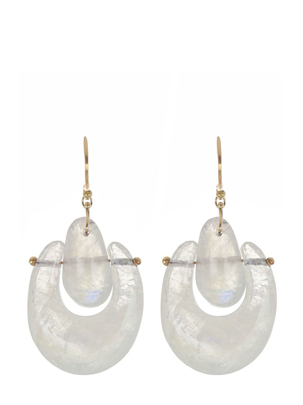 Ten Thousand Things 18kt yellow gold small O'Keeffe moon stone earrings von Ten Thousand Things