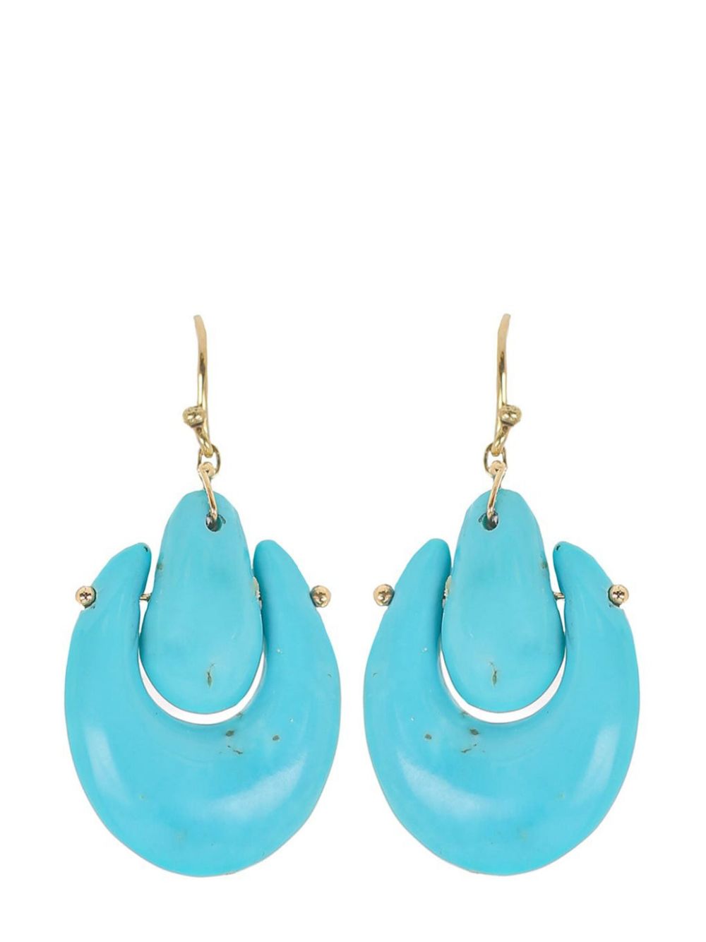 Ten Thousand Things 18kt yellow gold small O'Keeffe turquoise earrings von Ten Thousand Things