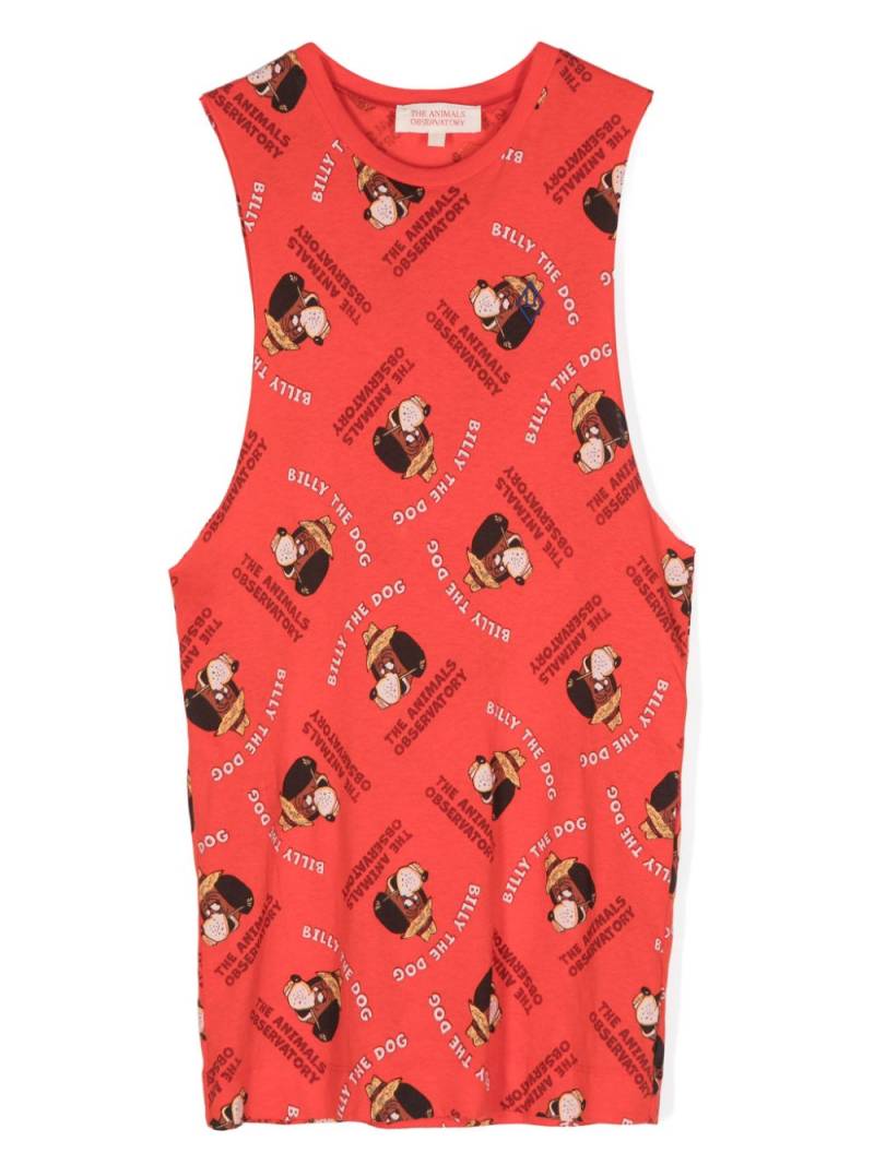 The Animals Observatory Billy the Dog cotton dress - Red von The Animals Observatory