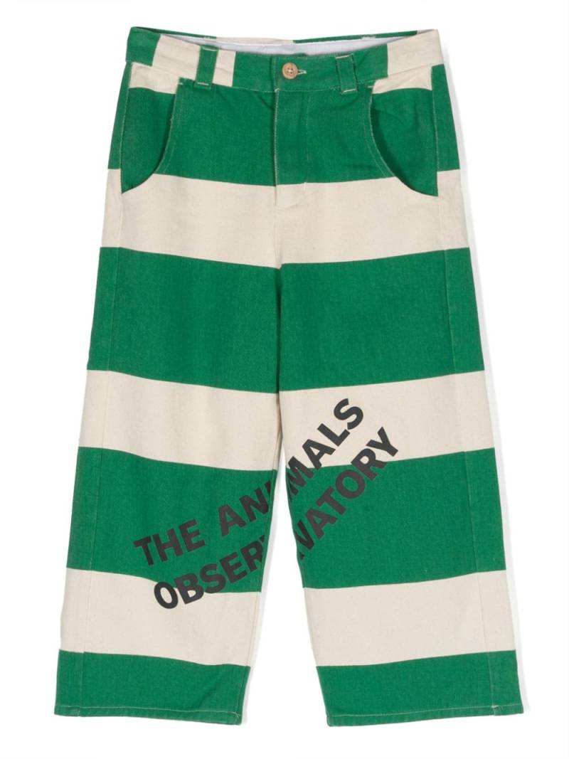 The Animals Observatory Camel striped trousers - Green von The Animals Observatory