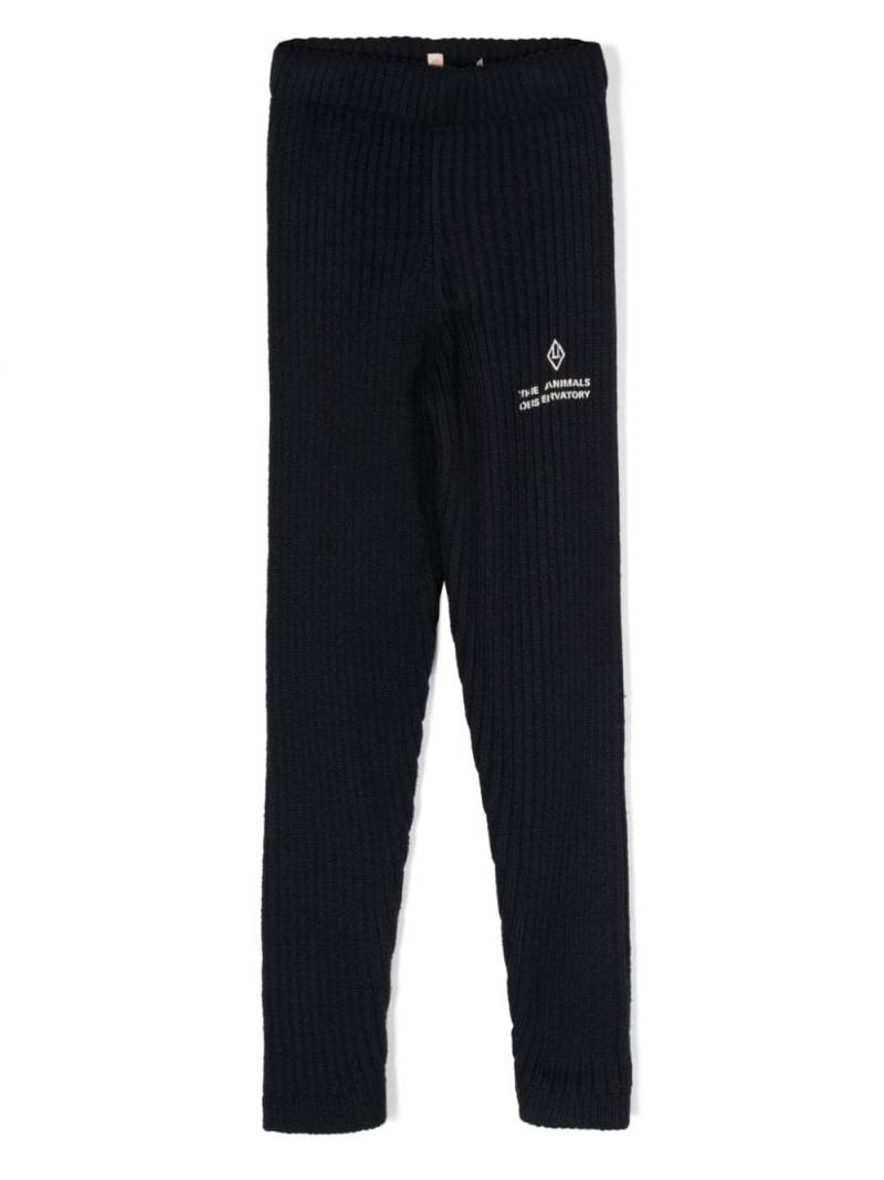 The Animals Observatory Crow knitted leggings - Blue von The Animals Observatory