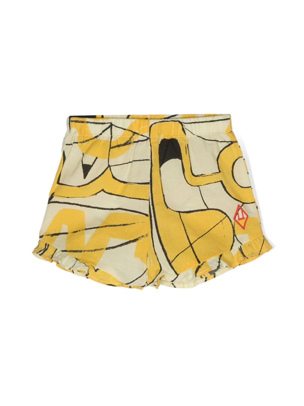 The Animals Observatory Dove abstract-print cotton shorts - Yellow von The Animals Observatory