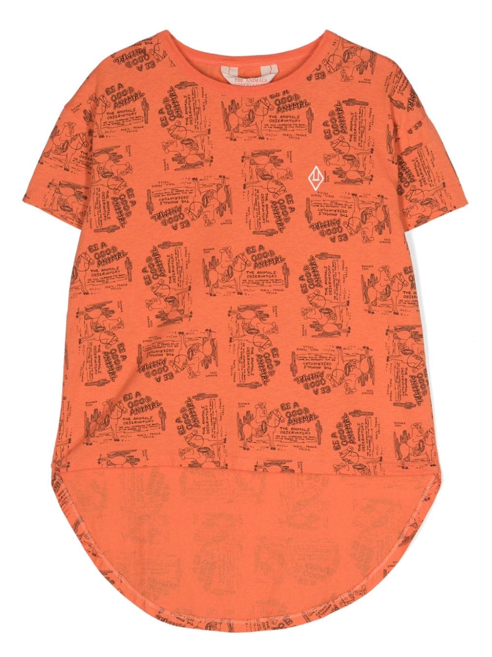 The Animals Observatory Hare illustration-print cotton T-shirt - Orange von The Animals Observatory