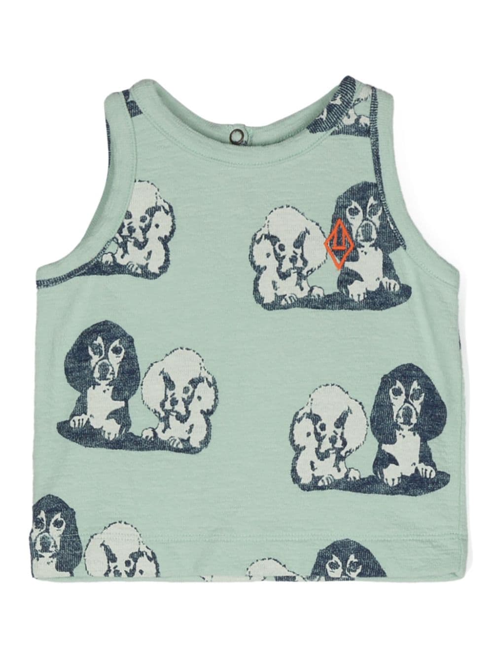 The Animals Observatory Hyena dog-print cotton tank top - Blue von The Animals Observatory