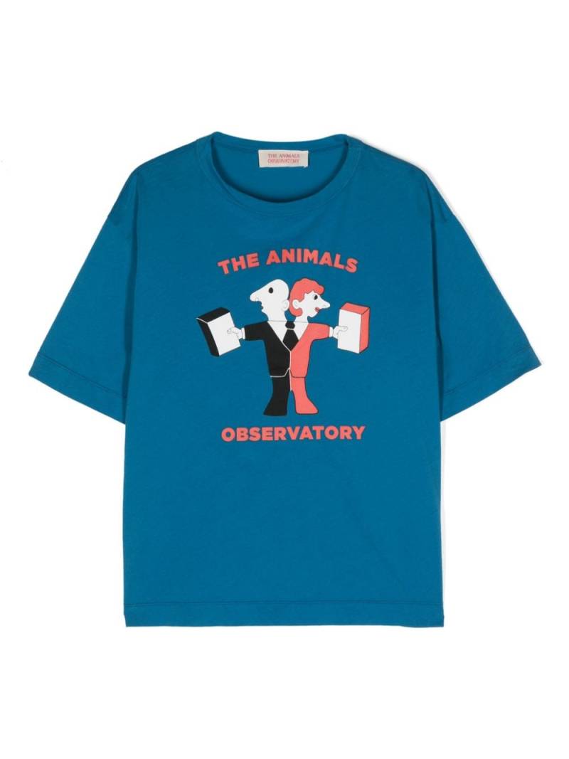 The Animals Observatory Rooster cotton T-shirt - Blue von The Animals Observatory